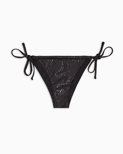 Fabric bikini bottoms with allover logo