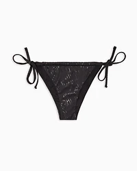 Fabric bikini bottoms with allover logo