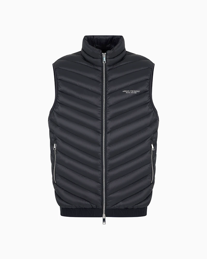 Double-face padded sleeveless down jacket
