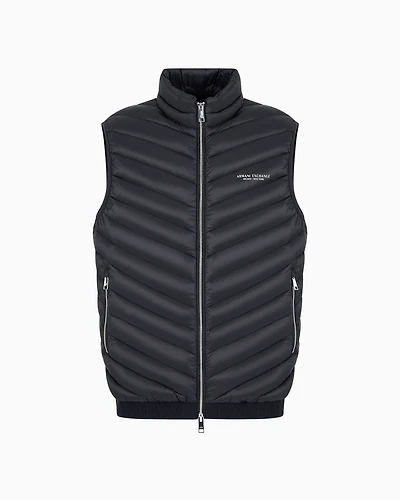 Double-face padded sleeveless down jacket