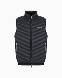 Double-face padded sleeveless down jacket