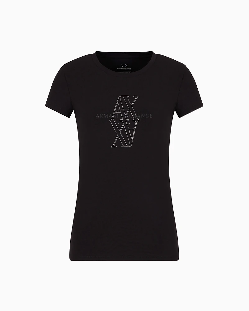 Slim fit T-shirt with embroidered logo