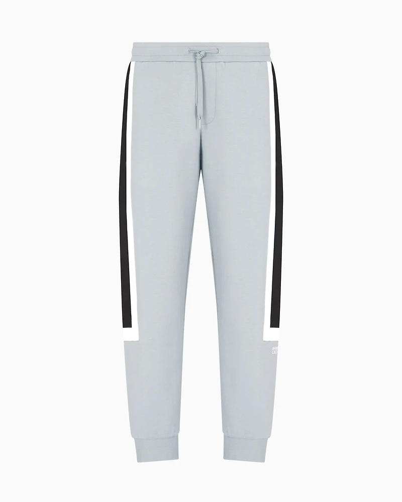 Jogger pants with contrasting stripes