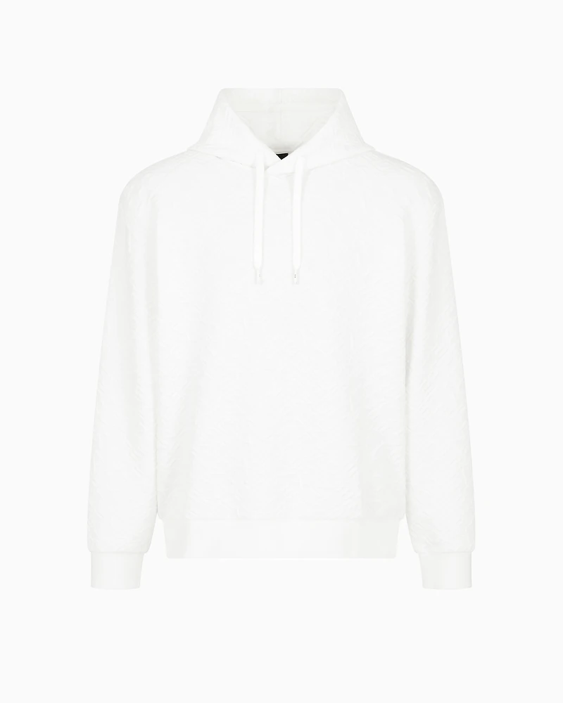 Tonal Embossed Hoodie Sweatshirt