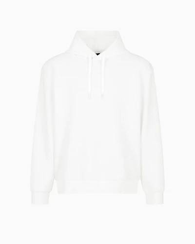 Tonal Embossed Hoodie Sweatshirt