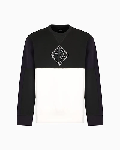 Color block crewneck sweatshirt with logo