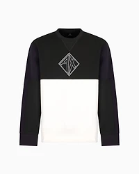 Color block crewneck sweatshirt with logo