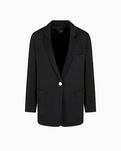 Single-breasted jacket matte satin fabric