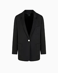 Single-breasted jacket matte satin fabric