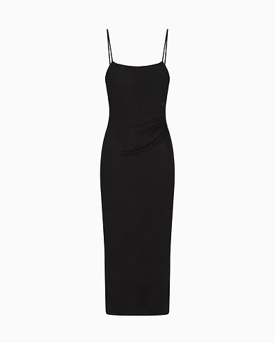 Long jersey dress with drape