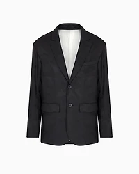 Single-breasted camouflage lyocell jacket