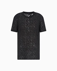 Relaxed fit T-shirt flamed fabric with logo