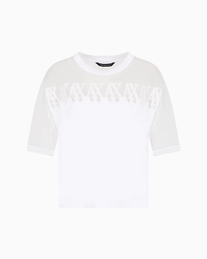 T-shirt with transparent insert