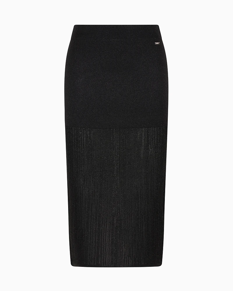 Lurex yarn pencil skirt