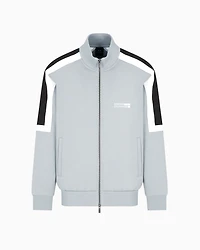 Full zip sweatshirt with contrasting stripes