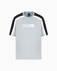 Short-sleeved sweatshirt with contrasting stripes