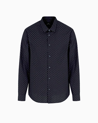 Regular fit cotton jacquard shirt