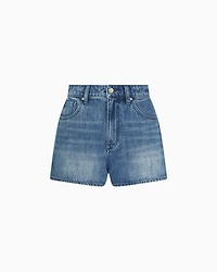 Used effect denim shorts