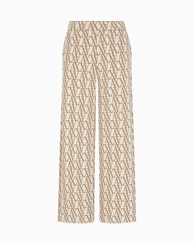 Wide-leg jacquard trousers with allover logo