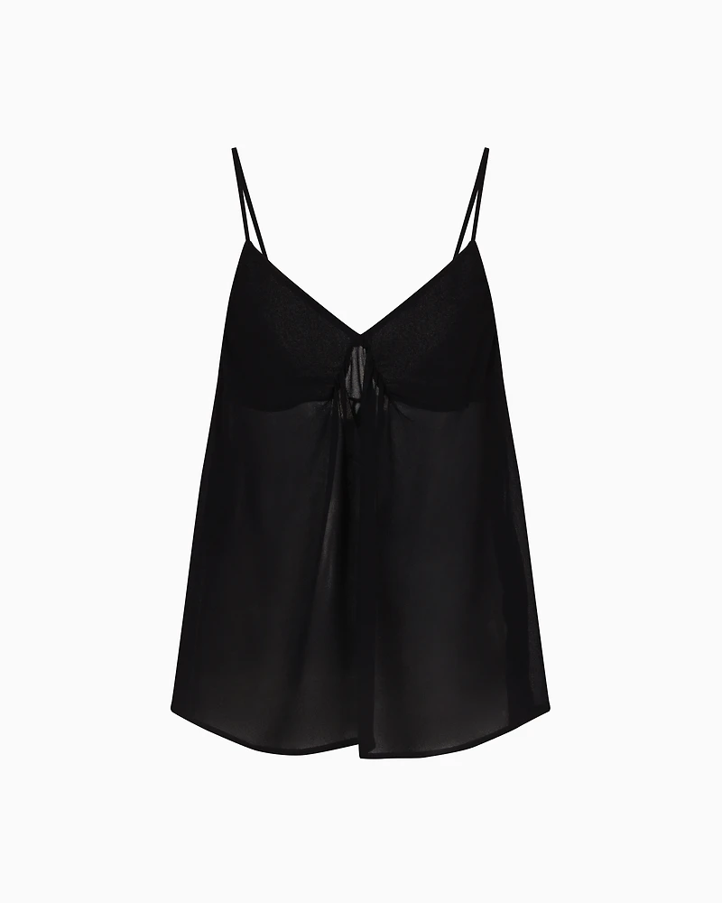 Viscose crepe top with tie
