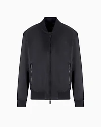 Satin bomber jacket with blurred back logo