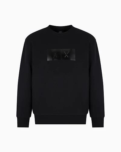 Crewneck sweatshirt with vinyl logo print