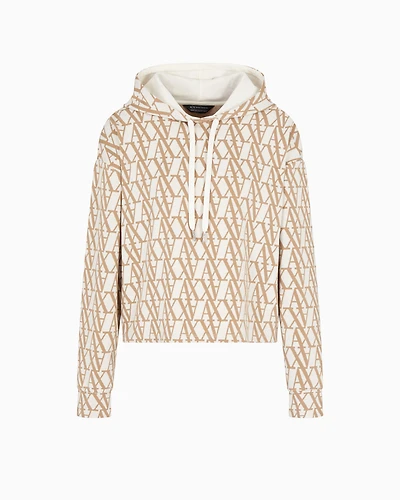 Jacquard fabric sweatshirt with allover logo