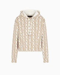 Jacquard fabric sweatshirt with allover logo