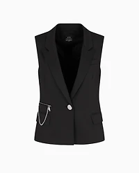 Single breasted vest with pendant chain