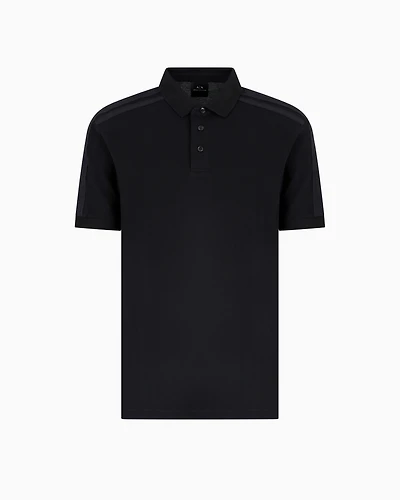 Regular fit piquet polo with shoulder bands