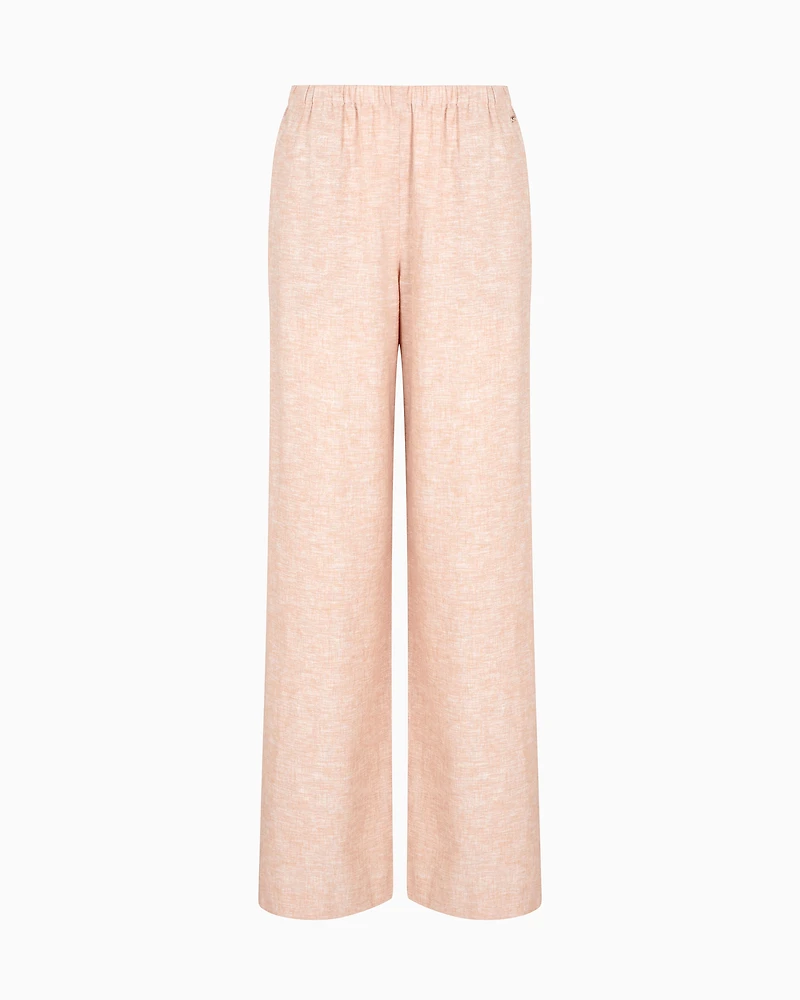 Oversized cotton and linen trousers