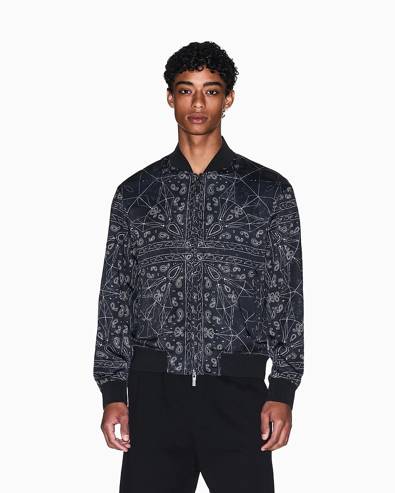 Kaleidoscope Pattern Bomber Jacket