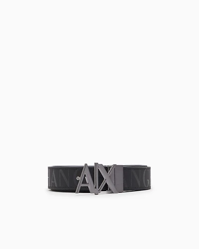 Reversible belt with logo