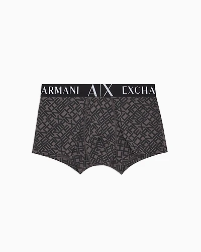 Stretch fabric boxer shorts with allover logo