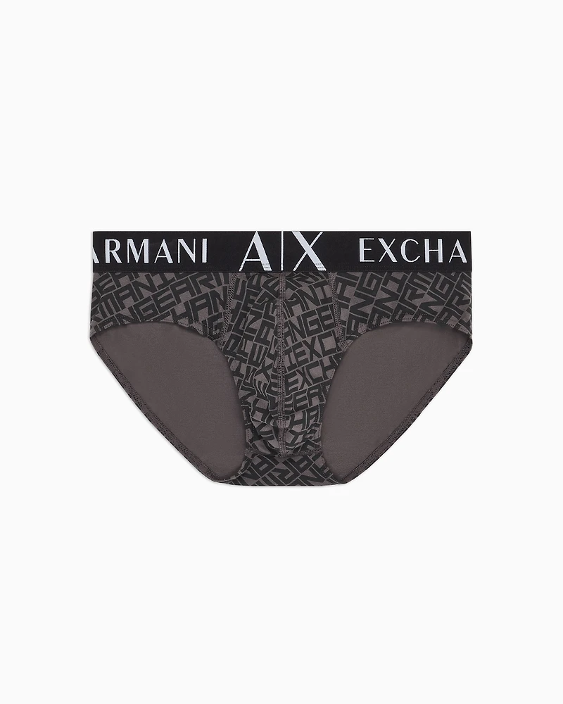 Briefs stretch fabric with allover logo