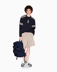 Crewneck sweatshirt with stripes and logo