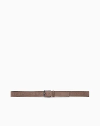 Leather belt with logo