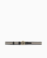 Belt with gold round logo