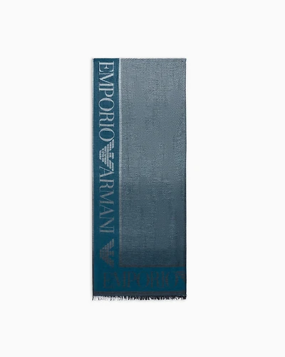 Emporio Armani - Stole with gradient micro check motif, Woman, Green, Size: TU
