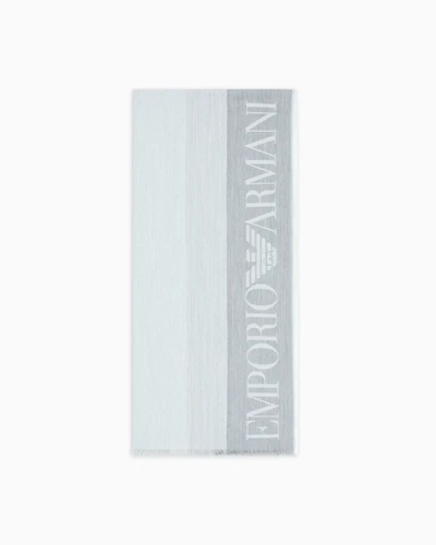 Emporio Armani - Stole with multicoloured vertical bands, Woman, Black, Size: TU