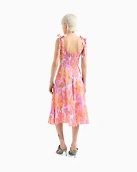 Longuette dress floral fabric