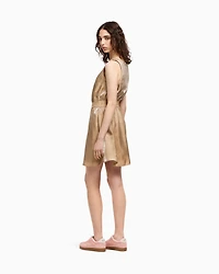 Flared dress fabric with allover logo