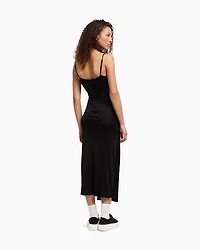 Long jersey dress with drape