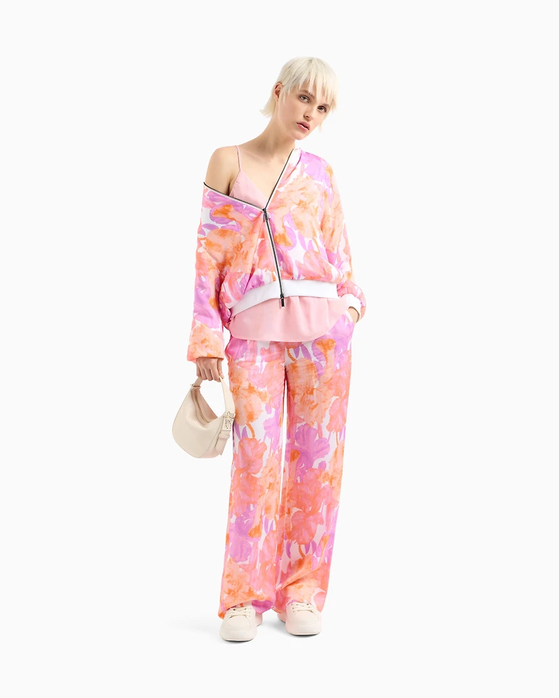 Oversized trousers floral fabric