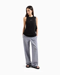 Oversized cotton and linen trousers