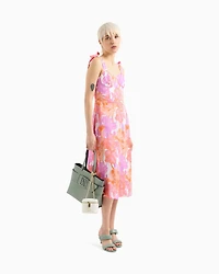 Longuette dress floral fabric