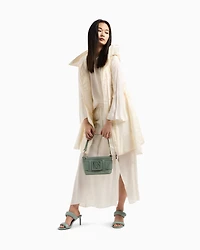 Long sleeveless jacket jacquard nylon with logo