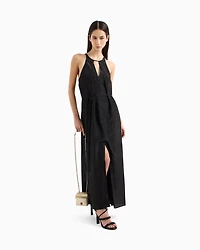 Long dress with cut out and slit