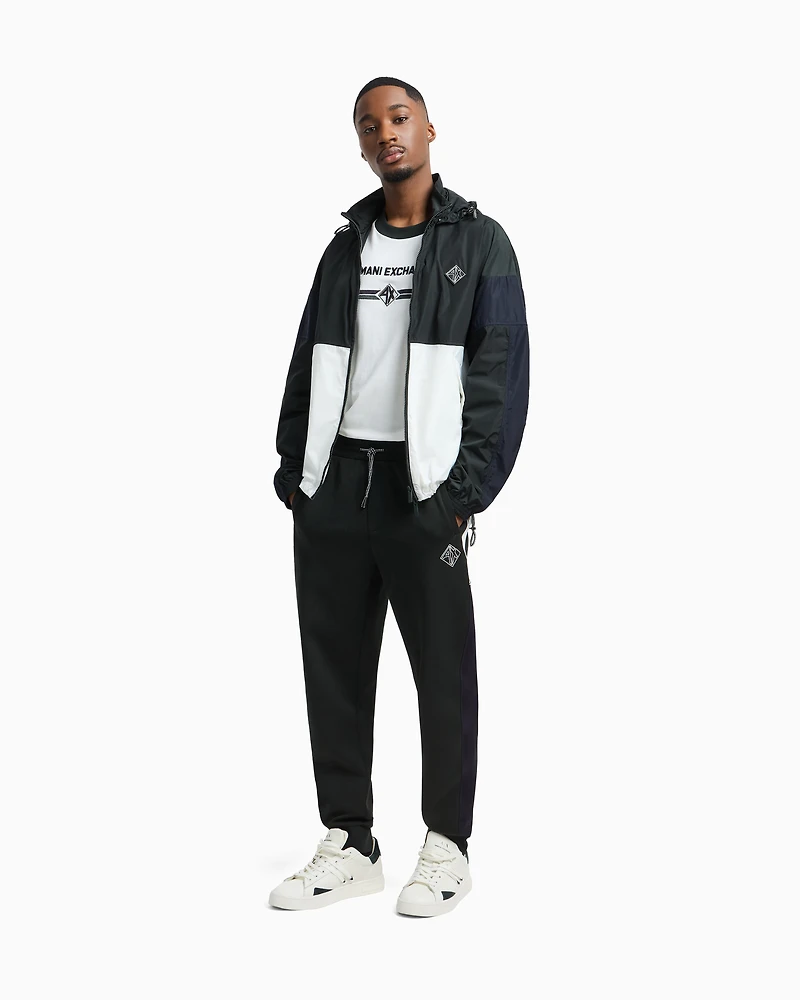 Color block windbreaker jacket with zip
