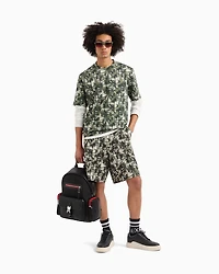 Regular fit palm tree patterned t-shirt